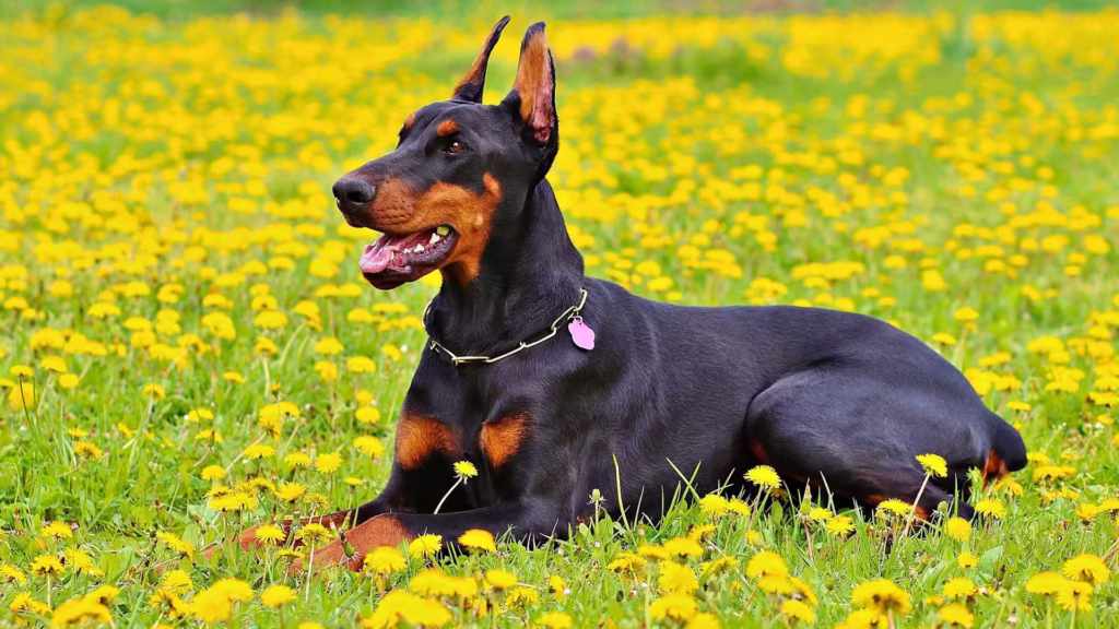 dobermann_auf_blumenwiese